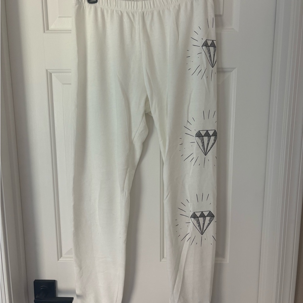 WILDFOX White Diamond Print Joggers